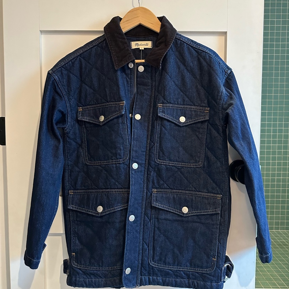 Denim quilted workwear jacket
